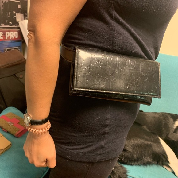 DIOR Trotter Logo Print Canvas Brown w Gold Accent Dior vintage wallet serial # - Picture 10 of 11